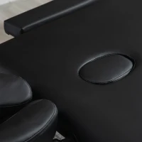 HOMCOM 83" 2 Section Foldable Massage Table Professional Salon SPA Facial Couch Tatoo Bed with Carry Bag Black(m-10)