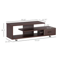 HOMCOM Modern TV Stand for TVs up to 45", TV Cabinet with Storage Shelf and Drawer, Entertainment Center for Living Room Bedroom, Walnut(m-3)