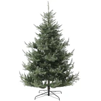 HOMCOM 6' Artificial Wide Christmas Tree Holiday Décor, with Easy-to-Shape Branches, Auto Open, Steel Base, Green(m-11)