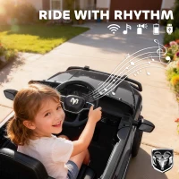 Qaba 12V Ride on Car, Licensed Dodge RAM 3500 Electric Vehicle with Remote Control, Suspension for 3-5 Years, Black(m-7)
