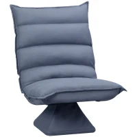 HOMCOM Swivel Floor Chair with Back Support, Microfiber Adjustable Video Gaming Chair for Reading, Lounging, Meditating, Gray(m-1)