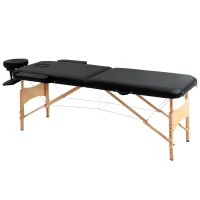 HOMCOM Height Adjustable Professional Salon Spa Facial Couch Bed, Portable Folding Massage Table, Black(m-2)