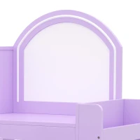 Qaba Kids Vanity Set, Toddler Dressing Table and Chair Set  with Lighted Mirror, Cabinet, Drawer and Shelves, Purple(m-12)