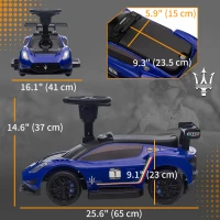 Qaba 6V Maserati GT2 Licensed Electric Car for Kids, Ride on Car with Under Seat Storage, LED Headlights Music, Blue(m-3)
