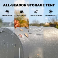 Outsunny 10' x 10' Outdoor Storage Tent, Heavy Duty and Waterproof Portable Shed for Bike, Motorcycle & Garden Tools, Light Grey(m-4)