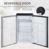 HOMCOM Compact Refrigerator, Mini Fridge with Freezer, Adjustable Shelf, Mechanical Thermostat and Reversible Door, Silver(m-7)