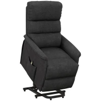 HOMCOM Power Lift Chair for Seniors, Electric Lift Recliner Chair with Remote Control, Side Pockets for Living Room, Black(m-2)