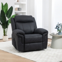 HOMCOM Manual Recliner Chair with Vibration Massage, Side Pockets, Microfibre Reclining Chair for Living Room, Black
