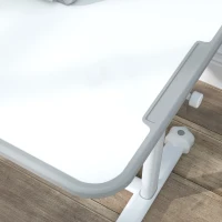 Qaba Height Adjustable Kids Desk and Chair Set for Writing Drawing w/ Tilt Desktop, Storage Drawer and Reading Rack, Gray(m-9)
