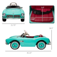 Aosom Licensed BMW 12V Kid Electric Ride On Car with Easy Transport, Green(m-3)