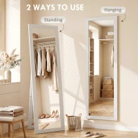 HOMCOM 15" x 62" Full Length Mirror for Bedroom, Free Standing Dressing Mirror, Wall Mirror for Living Room, White(m-6)