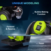 Qaba Electric Motorcycle for Kids, 6V Ride on Bubble Car with LED Headlight, Music, Pedal, for 2-5 Years Green(m-6)