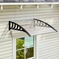 Outsunny Awning Door Canopy, 40.6" x 38" Polycarbonate Front Door Outdoor Patio Cover with Hollow Sheet for UV Protection, Clear(m-8)