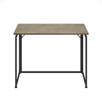 Sleek Folding Desk with Sturdy Steel Legs and MDF Top, Space-Saving Small Computer Writing Table for Apartment, 39.5" L x 19.5" W x 29" H, Grey(m-2)