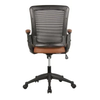 Breathable Task Chair with Adjustable Arms and Uphostered Seat Cushion, Ergonomic Office Chair for Workstations, 25" L x 25" W x 34" H, Brown(m-12)