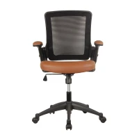 Breathable Task Chair with Adjustable Arms and Uphostered Seat Cushion, Ergonomic Office Chair for Workstations, 25" L x 25" W x 34" H, Brown(m-2)