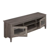 Trendy Grey TV Stand with Storage Cabinet and Cable Management, Modern Media Console Center for Living Room, 53" L x 15.5" W x 19" H, Grey(m-10)