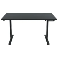 Sleek Electric Standing Desk with 3 Memory Presets and Hooks, Height Adjustable Sit to Stand Computer Desk for Home Office, 55'' L x 23.5″ W x 28'' H, Black(m-2)