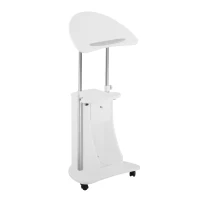 Ergonomic Sit-to-Stand Laptop Cart with Tilting Panel, Storage-Equipped Laptop Stand for Offices, 21.5″ L x 17″ W x 31.5″ H, White(m-9)