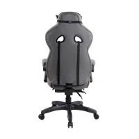Comforting Executive Chair with Extending Footrest and Headrest Pillow, Ergonomic Office Chair for Gaming Rooms, 28″ L x 27″ W x 48.5″ H, Gray(m-10)