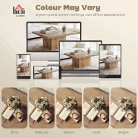 HOMCOM Square Coffee Table, Center Table with 1.6" Thick Tabletop, Light Brown(m-7)
