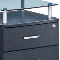 Compact File Cabinet with Hanging Drawers and Locking Design, Locking Storage Unit for Offices and Study Rooms, 15.5" L x 17.5" W x 24" H, Black(m-6)