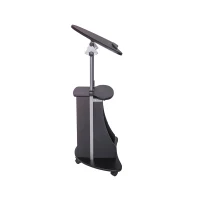 Ergonomic Sit-to-Stand Laptop Cart with Tilting Panel, Storage-Equipped Laptop Stand for Offices, 21.5″ L x 17″ W x 31.5″ H, Black(m-8)