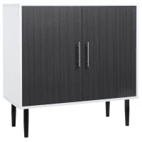 HOMCOM Sideboard Buffet Cabinet, Kitchen Storage Cabinet with Double Door Cupboards, Adjustable Shelf and Steel Legs, Gray(m-1)