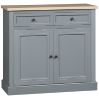 HOMCOM Sideboard Buffet Cabinet, Coffee Bar Cabinet with 2 Drawers and Double Door Cupboard for Kitchen, Living Room, Entryway, Dark Gray