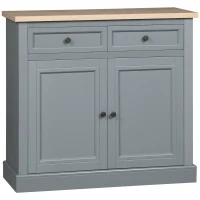 HOMCOM Sideboard Buffet Cabinet, Coffee Bar Cabinet with 2 Drawers and Double Door Cupboard for Kitchen, Living Room, Entryway, Dark Gray(m-1)