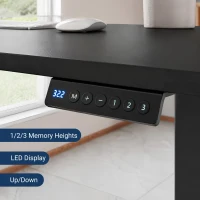 Sleek L-Shaped Standing Desk with 3 Memory Presets and Hooks, Height Adjustable Electric Computer Desk for Home Office, 63'' L x 55'' W x 28'' H, Black(m-8)