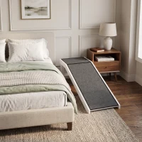 PawHut 49" Pet Ramp for Dogs & Cats with Non-Slip Carpet, White(m-7)