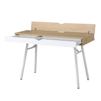 Modern Computer Desk with Accessory-Storage Compartment, Ideal Laptop Table for Bedrooms and Study Rooms, 45" L x 21.5" W x 30" H, Brown(m-10)