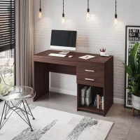 Sleek Espresso Workstation with Open Bottom Shelf, Modern Home Office Computer Writing Desk for Small Space, 47.5" L x 16" W x 30.5" H, Espresso(m-1)