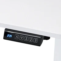 Sleek Electric Standing Desk with Memory Presets and Hooks, Height Adjustable Sit to Stand Computer Desk for Home Office, 47.5'' L x 23.5'' W x 28'' H, White(m-10)