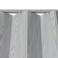 Stylish Foldable Accordion Door with Magnetic Close Latch, Space-Saving Interior PVC Sliding Door for Closet, 32" L x 0.5" W x 80" H, Grey(m-5)