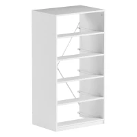 Spacious 5-Drawer Dresser with Water-Resistant Top, Ideal Storage Chest for Bedrooms, Playrooms, Entryways, 22.5" L x 15.5" W x 43" H, White(m-9)