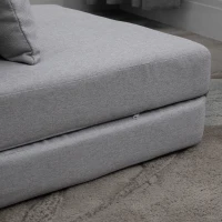 HOMCOM Folding Sofa Bed, Convertible Sleeper Chair with Adjustable Backrest, Metal Frame and Pillow, Upholstered Chair Bed Floor Sofa for Living Room Bedroom, Light Gray(m-9)