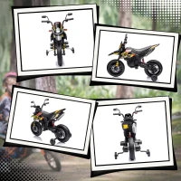 Qaba 12V Aprilia Licenced Kids Motorcycle with Training Wheels, Spring Suspension, LED Light, USB, Music, Yellow(m-8)