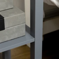 HOMCOM 2-Tier Nightstand, Side Table with Drawer and Shelf for Living Room or Bedroom, Set of 2, Gray(m-8)