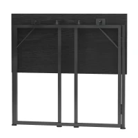 Sleek Folding Desk with Durable Steel Frame, Space-Saving Small Computer Writing Table for Apartment, 31.5" L x 15.5" W x 29" H, Black(m-11)