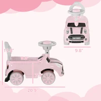 Qaba Foot to Floor Toddler Ride on Toy, Sliding Car w/ Horn, No Tip Anti-Over-Backwards System for 18-36 Months, Pink(m-3)