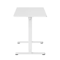 Sleek Electric Standing Desk with Memory Presets and Hooks, Height Adjustable Sit to Stand Computer Desk for Home Office, 47.5'' L x 23.5'' W x 28'' H, White(m-14)