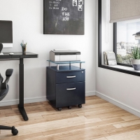 Compact File Cabinet with Hanging Drawers and Locking Design, Locking Storage Unit for Offices and Study Rooms, 15.5" L x 17.5" W x 24" H, Black
