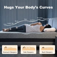 HOMCOM King Mattress, 12 Inch Memory Foam Mattress for Pressure Relief, Graphene Gel Cooling Copper Bed in a Box, Made in USA(m-7)