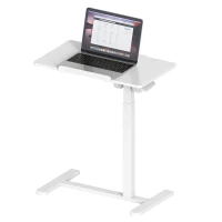 Sit-to-Stand Laptop Cart with Tilt Desk, Versatile Mobile Stand for home offices, classrooms, or bedside, 27.5" L x 16.5" W x 27" H, White(m-13)
