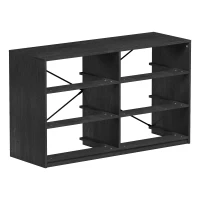 Versatile 6-Drawer Dresser with Water-Resistant Top, Ideal Storage Chest for Bedrooms, Playrooms, Entryways, 44.5" L x 16" W x 26.5" H, Black(m-9)