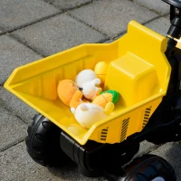 Aosom Ride on Toy Dump Truck for Kids, Pedal Construction Car with Detachable Trailer for 3 Years Old, Yellow(m-9)