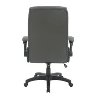 Leather Executive Chair with Ergonomic Curved Back, Versatile Desk Chair for Study Rooms, Conference Rooms, 28.5" L x 28" W x 44.5" H, Gray(m-8)