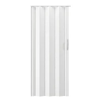 Sleek Foldable Accordion Door with Double-Walled Panels, Space-Saving Interior PVC Sliding Door for Bedroom and Closet, 36" L x 1" W x 80" H, White Oak(m-2)